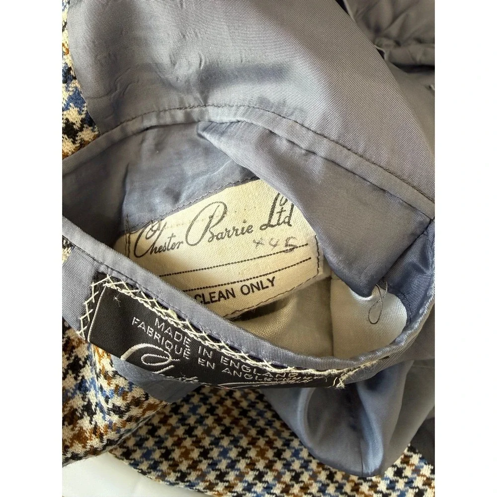 Vintage‎ Chester Barrie England Wool Houndstooth Sport Coat Blazer 44S George